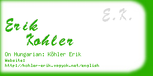 erik kohler business card