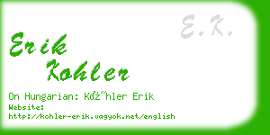 erik kohler business card